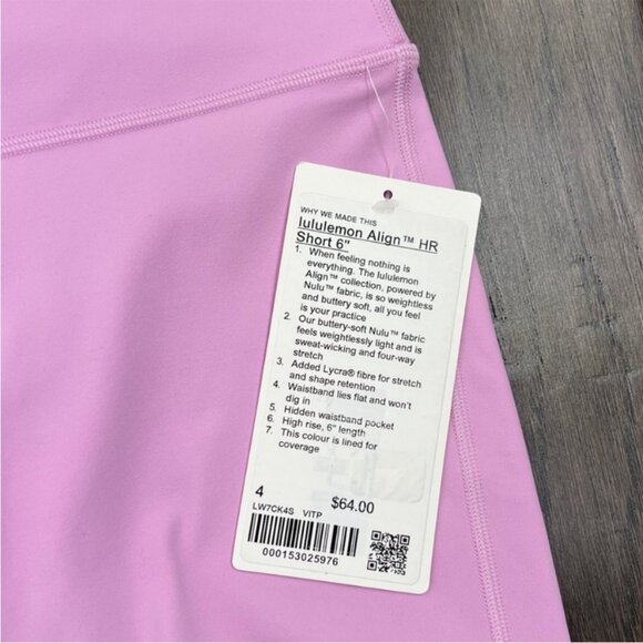 Lululemon NWT Align High-Rise Short 6" Vitapink - Picture 4 of 7